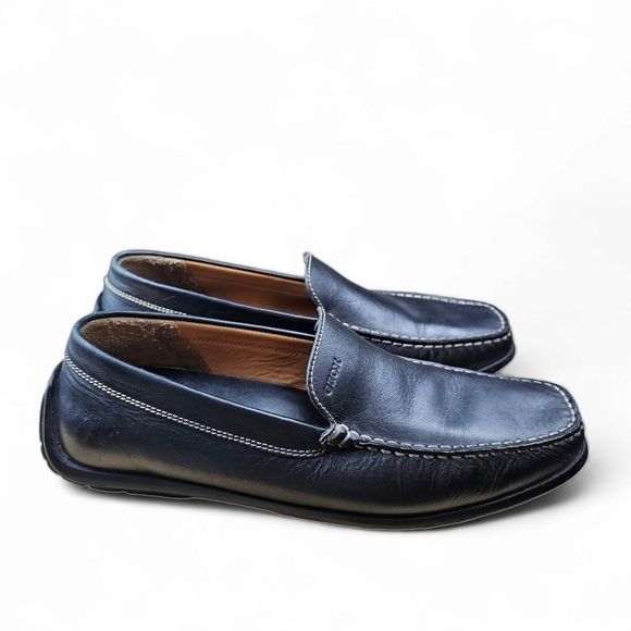 New GEOX Respira Men's Black Leather Slip-on Driving Loafer Size EU44 /US11 - Picture 3 of 12